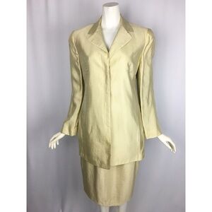 Linda Allard Ellen Tracy Yellow Skirt Suit Set Size 4 & 6